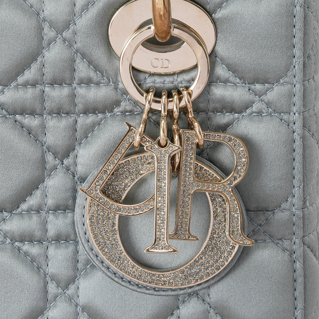CHRISTIAN DIOR(USED)디올 새틴 레이디디올 스몰 백